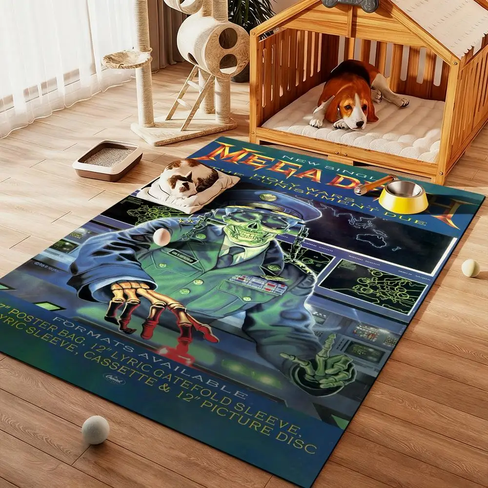

Floor Mat Diatom Bath Mat Absorbent Quick Dry Non-Slip TPR Backing Soft Plush Draining Rugs M-MegadethS cool Rock Band