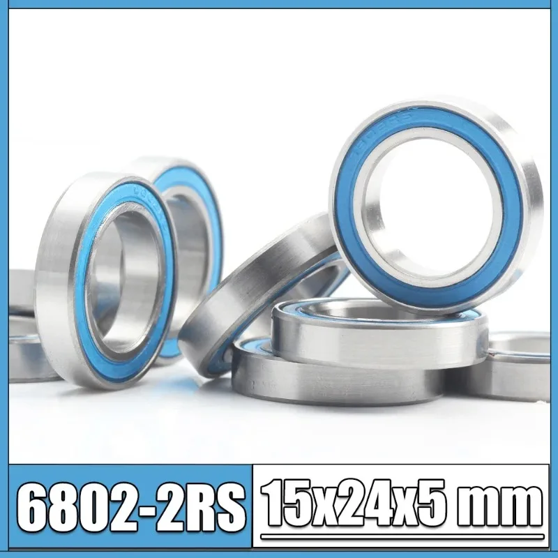 

6802RS Bearing 10PCS 15x24x5 mm Hobby Electric RC Car Truck 6802 RS 2RS Ball Bearings 6802-2RS Blue Sealed