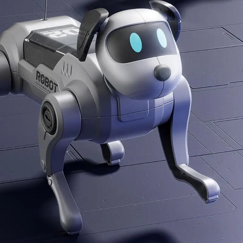 لعبة جذعية تعليمية يمكنك صنعها بنفسك مجموعة كلب آلي للتحكم عن بعد مع حركة لعبة الحيوانات الأليفة الإلكترونية للأطفال A2UB