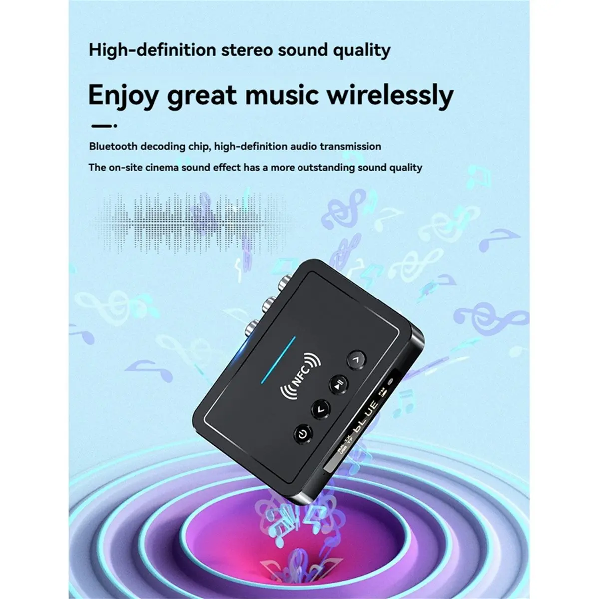 

A23G NFC Bluetooth 6.0 Приемник-передатчик FM-стерео с разъемом 3,5 мм, беспроводной аудиоадаптер 3-в-1 для телевизора, автомобиля, колонок