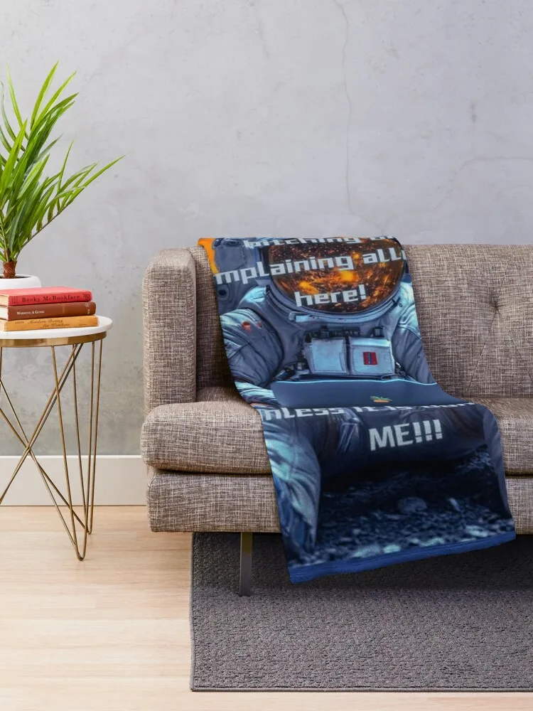 My Space, My Rules - Funny Astronaut Art Throw Blanket Comforter Bed linens Moving Loose Blankets