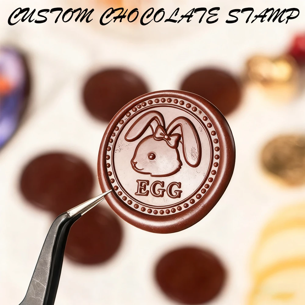 

3/4 см дизайн логотипа на заказ шоколадный штамп кролик яйцо восковая печать штамп для DIY Пасхальный праздник печенье ручной работы подарок пищевой штамп