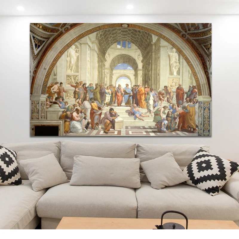 Raphael, Posters and Prints on Canvas Wall Art Pictures Famous Painting School of Athens by
