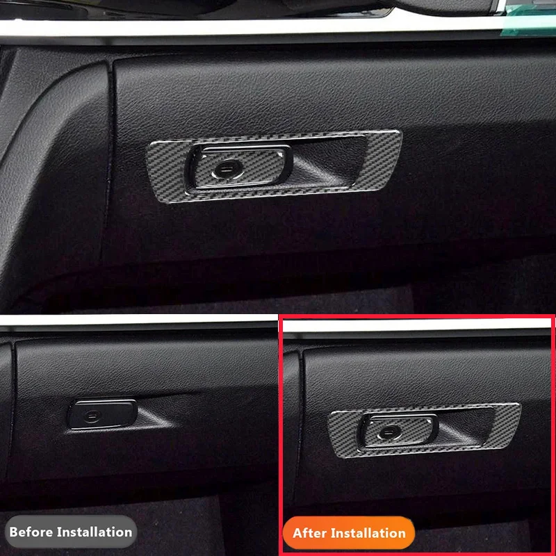 For BMW 3 Series F30 F35 2013-2019 Carbon Fiber Car Car Copilot Storage Box Handle Frame Decor Stickers Auto Inter Accessoriess