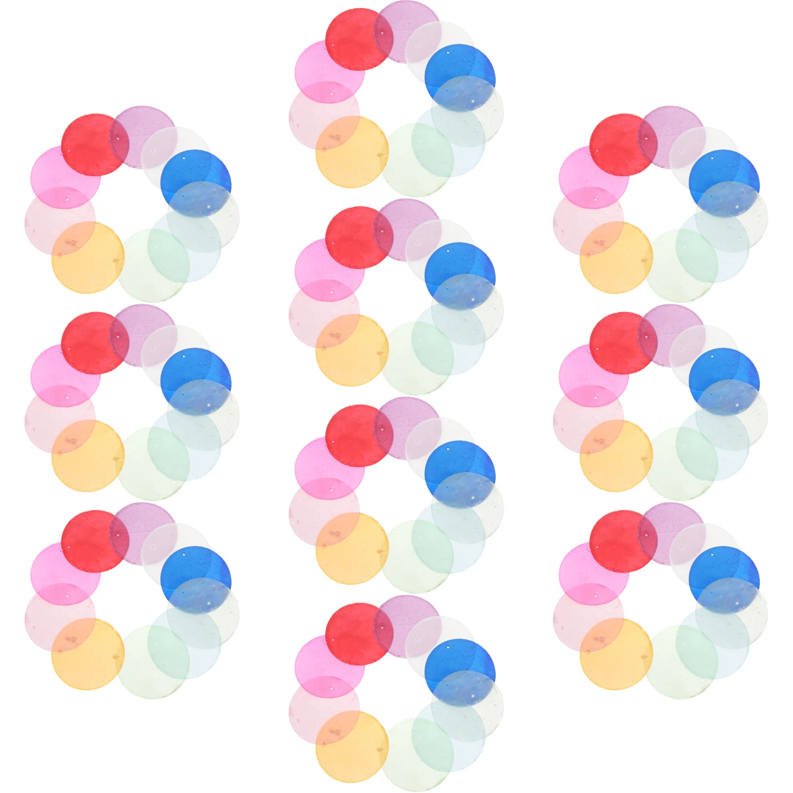 100 Pcs Round Shell Pieces Natural Seashell Slices Handmade Wind Chime Jewelry Decor Mixed Color Hanging Charms Beads Components