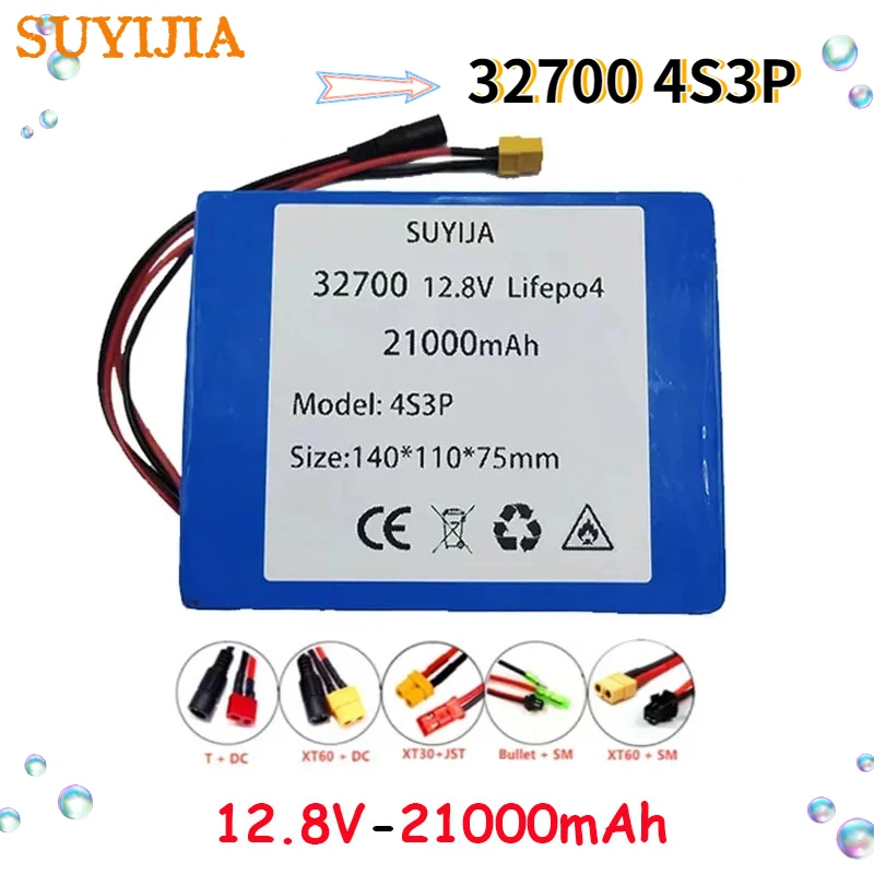 

4S3P 32700 Lifepo4 Battery Pack 12.8V 21000mAh Built-in 40A Same Port Charge and Discharge Balance BMS 12V Power Supply Lifepo4