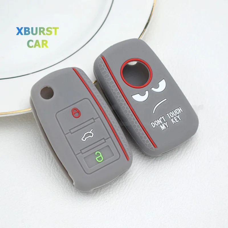 Soft Silicone Car Key Case Full Cover for Volkswagen for VW Bora Polo Tiguan Jetta Passat B5 B6 B7 Golf Beetle for Skoda Octavia