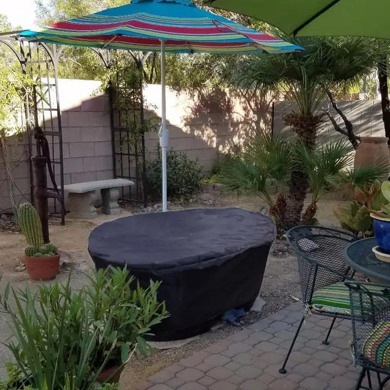 Tank Protective Cover Container For Above Ground Tank Cover Protection PU Coating Drawstring Oval Stock Tank Cover For Outdoor