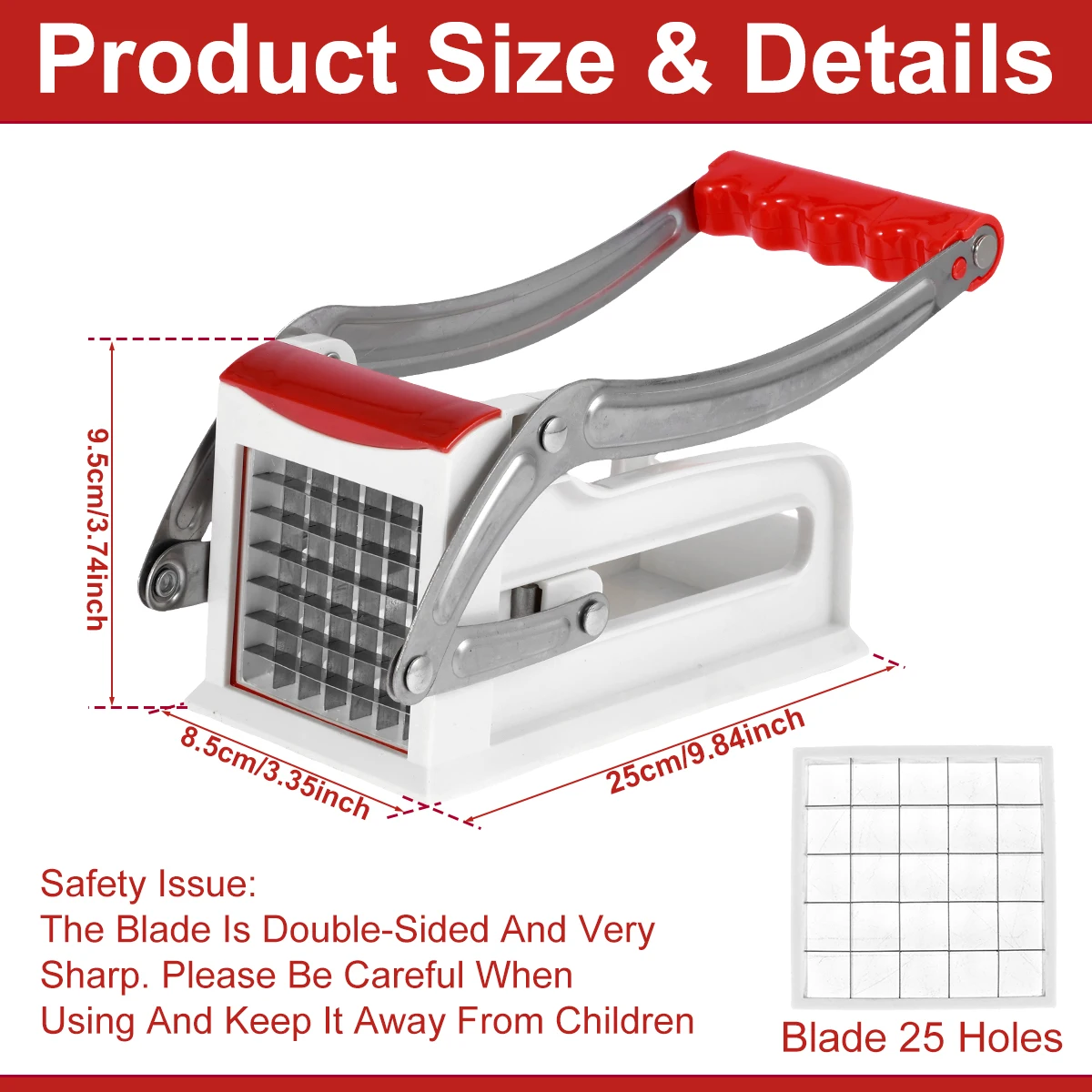 1 Set Stainless Steel Fruit Cutter Vegetable Cutter French Fry Cutter Multifunctional Chopper Manual Cutter Tool Kitchen Gadgets