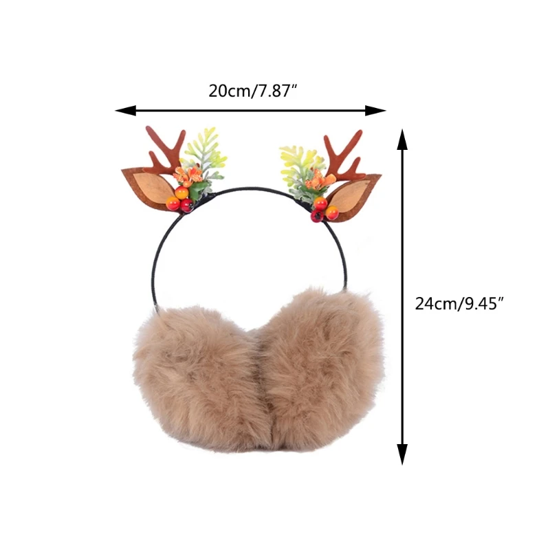 Phong cách mới Nai Sừng Tấm Earcaps Lông Cừu Mùa Đông Earmuffs Cho Trẻ Tuần lộc Earmuffs Dễ Thương