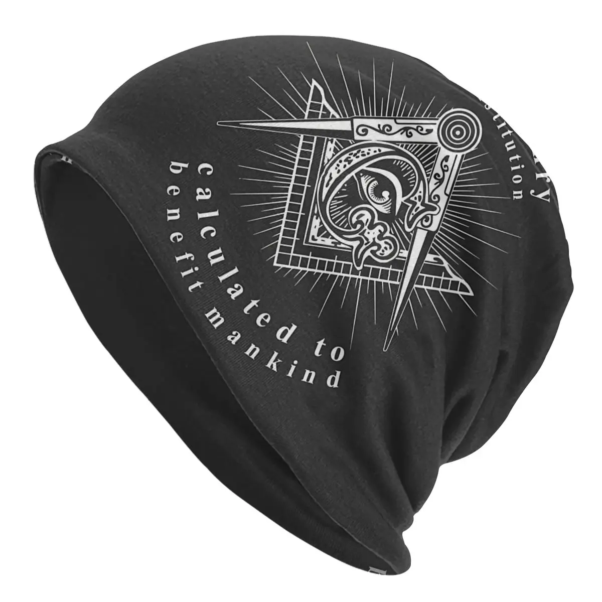 Bonnet Hats Freemason Men Women's Masonic Lodge 2B1 Ask1 Square Compass Mason Symbol Eyes Thin Cap Hip Hop Skullies Beanies Caps