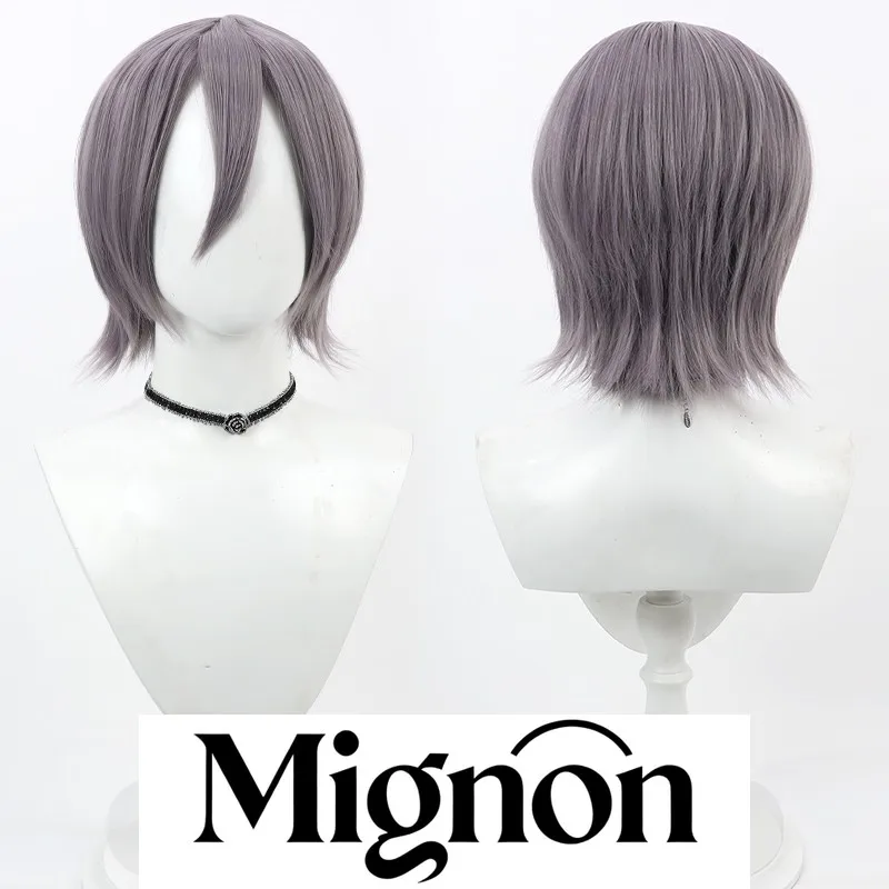 

Mashle: Magic and Muscles Margaret Macaron cosplay wig gray purple bob cut Halloween gift