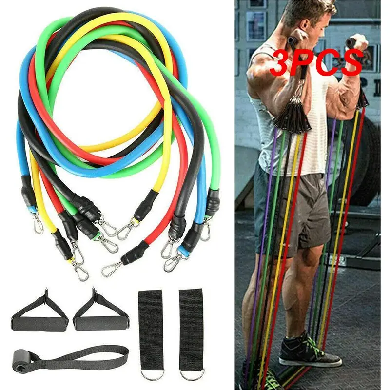 3PCS YOUGLEset Resistance Bands Set Latex Tubes Pull Rope With Door Anchor Handles Ankle Straps For Training Physical Therapy