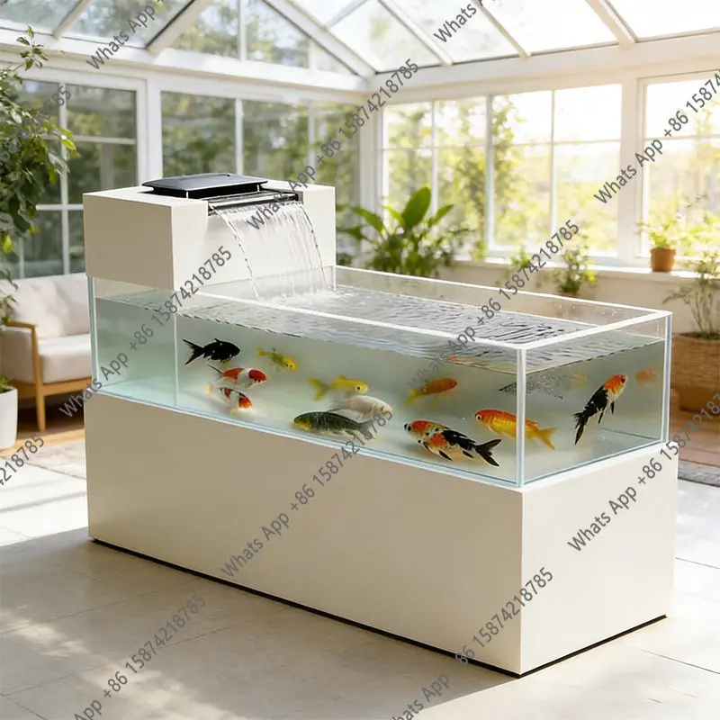 Balcony stainless steel fish pond flower box metal flowing water ornament outdoor terrace courtyard water feature