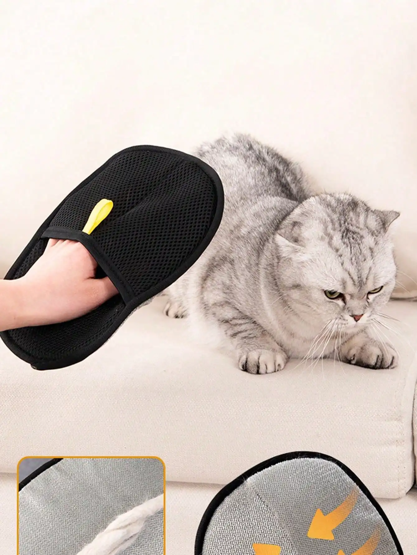 Pet Static Hair Removal Gloves Effective for Removing Fur and Dander, Ideal for Cats and Dogs, Pet Grooming Essentials - Image 3