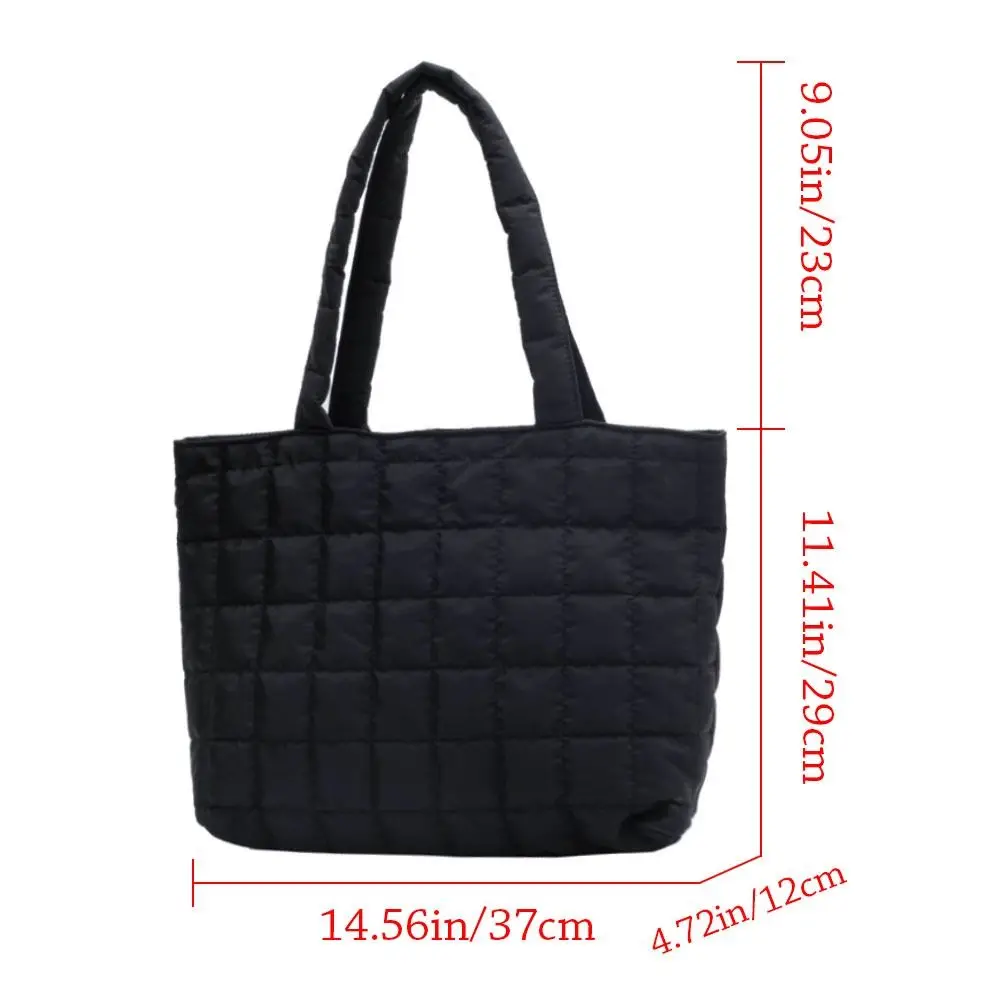 New Large Capacity Shoulder Bag Autumn Winter Cotton Casual Tote Bags For Women Nylon Handbags Fashion Top Handle Bag