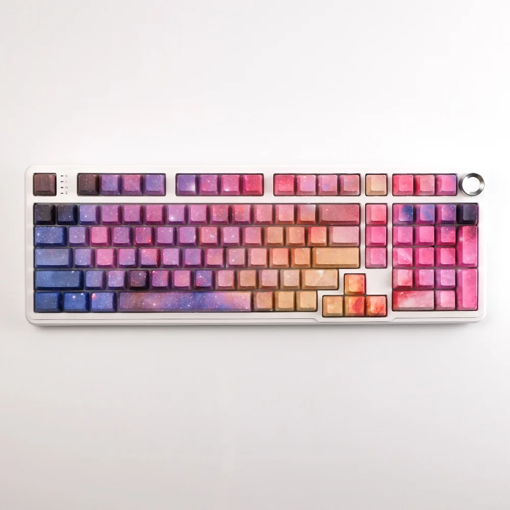 Galaxy Side Character Transparent Keycaps Starry Sky PBT Keycaps Dye Sublimation OEM Profile For MX Mechanical Keyboard Caps