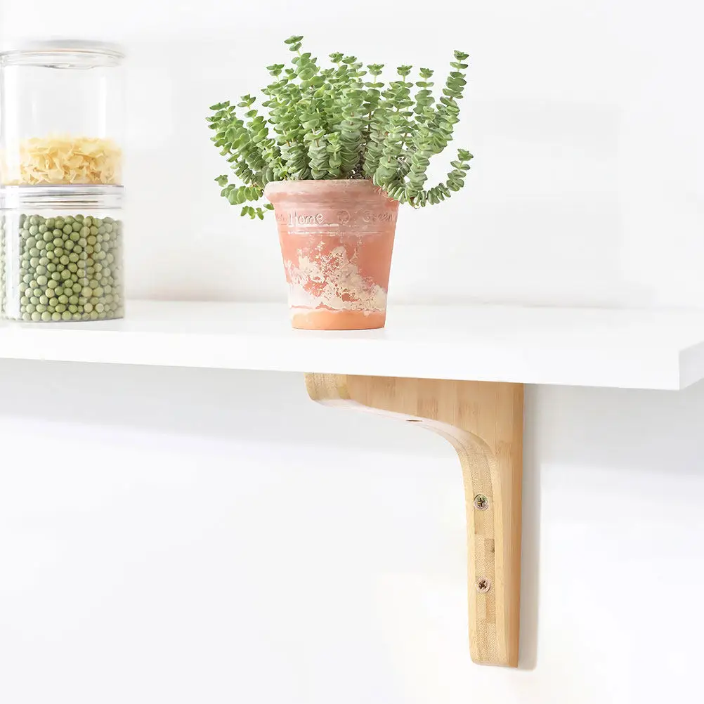 2Pcs Solid Wood Triangular Shelf Brackets Heavy Duty Wall Shelves Support Convenient Corner Brackets Floating Shelf Holder