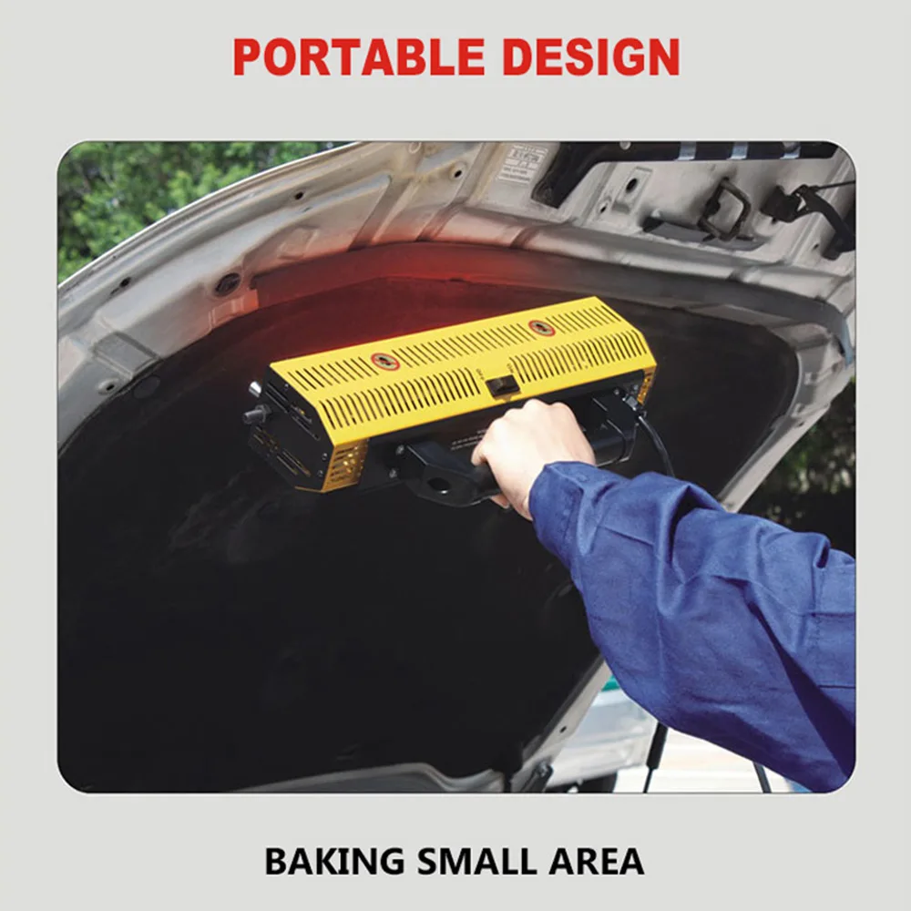 Pintura de película de chapa de coche, lámpara de pintura infrarroja de onda corta multifuncional portátil de alta temperatura de 2000W IR2