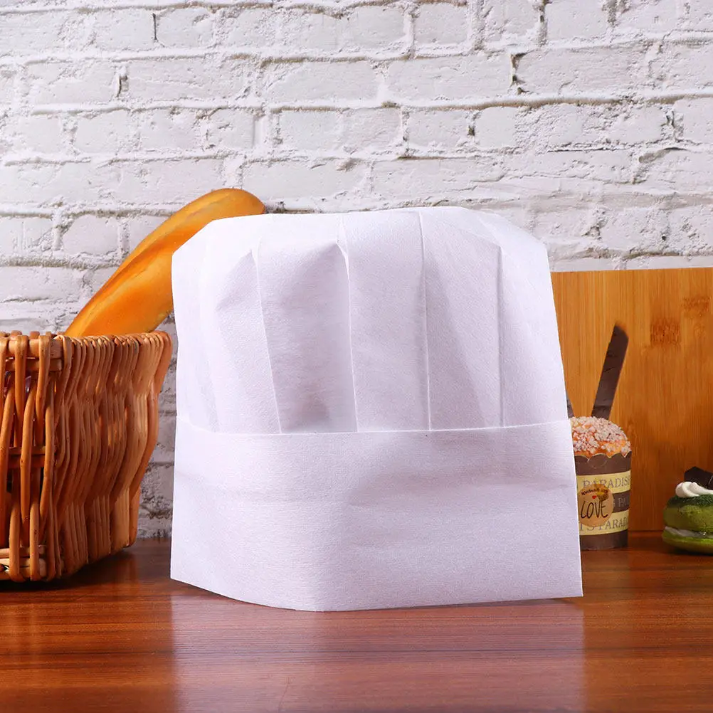 12Pcs Paper Chef Hats Lightweight Disposable Cooking Caps Role Play Kitchen Uniform White Hats for Chef Hat