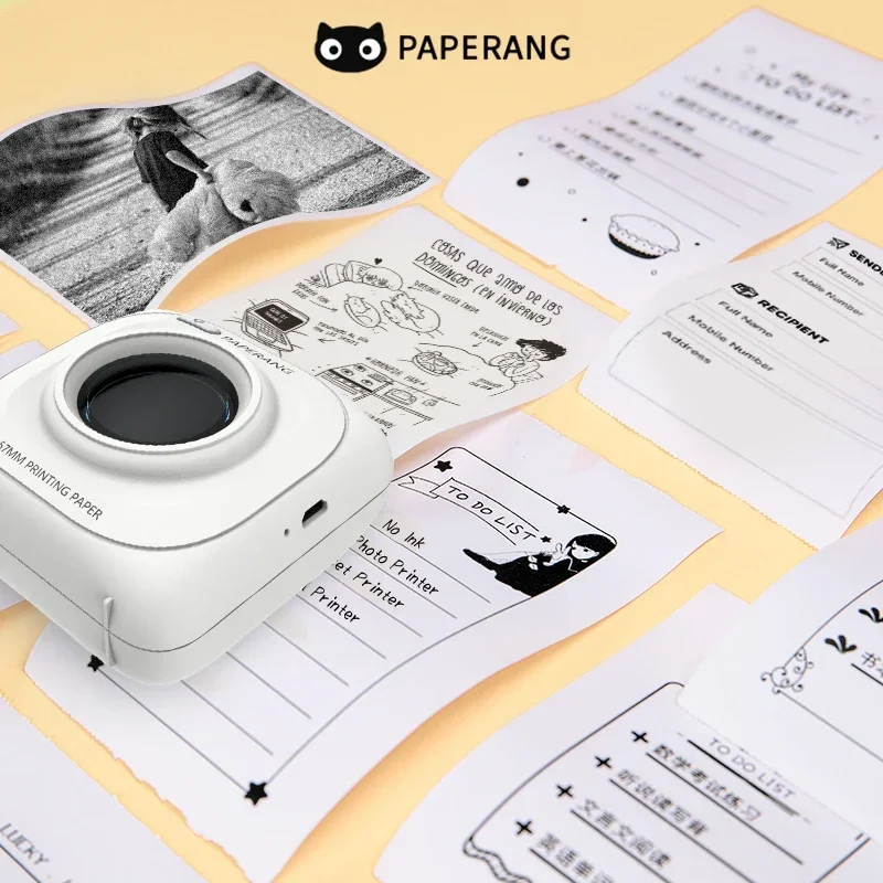 PAPERANG Pocket Printer BT Wireless Thermal Printer Portable Mobile Printer Photo Picture Receipt Memo Note Label Sticker