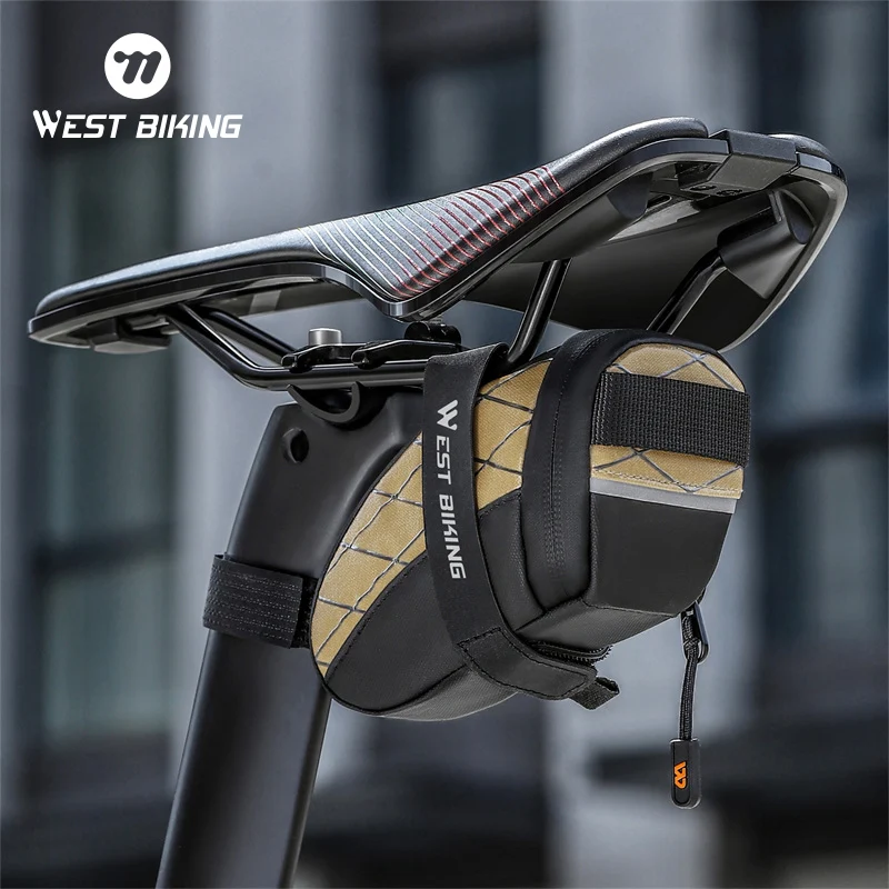 

WEST BIKING Bicycle 0.3L Mini Saddle Bag Portable Water Repellent Bicycle Seat Bag Reflective Saddlebag Road Bike Accessories