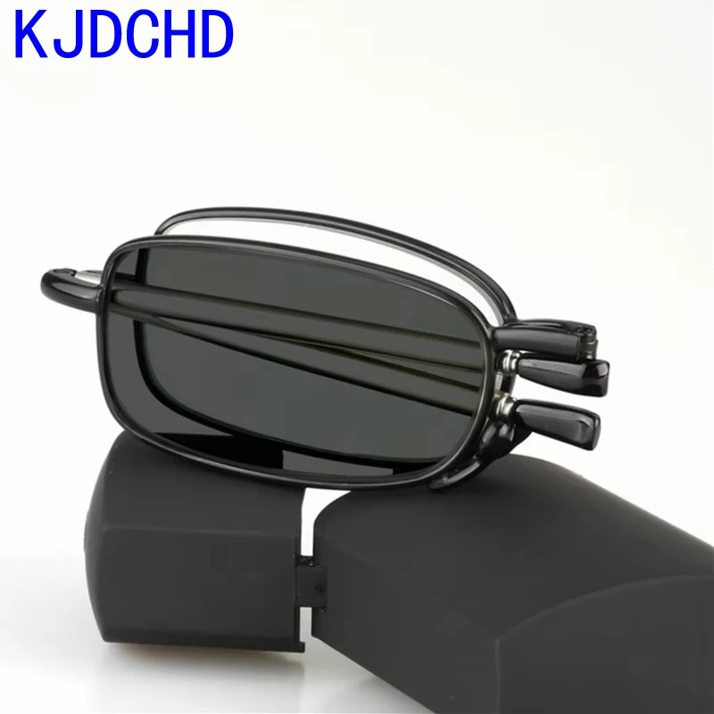 Updated New Transition Sun Photochromic Reading Glasses  Men Women Unisex Slim Mini Folding Reading Glasses Portable Cases