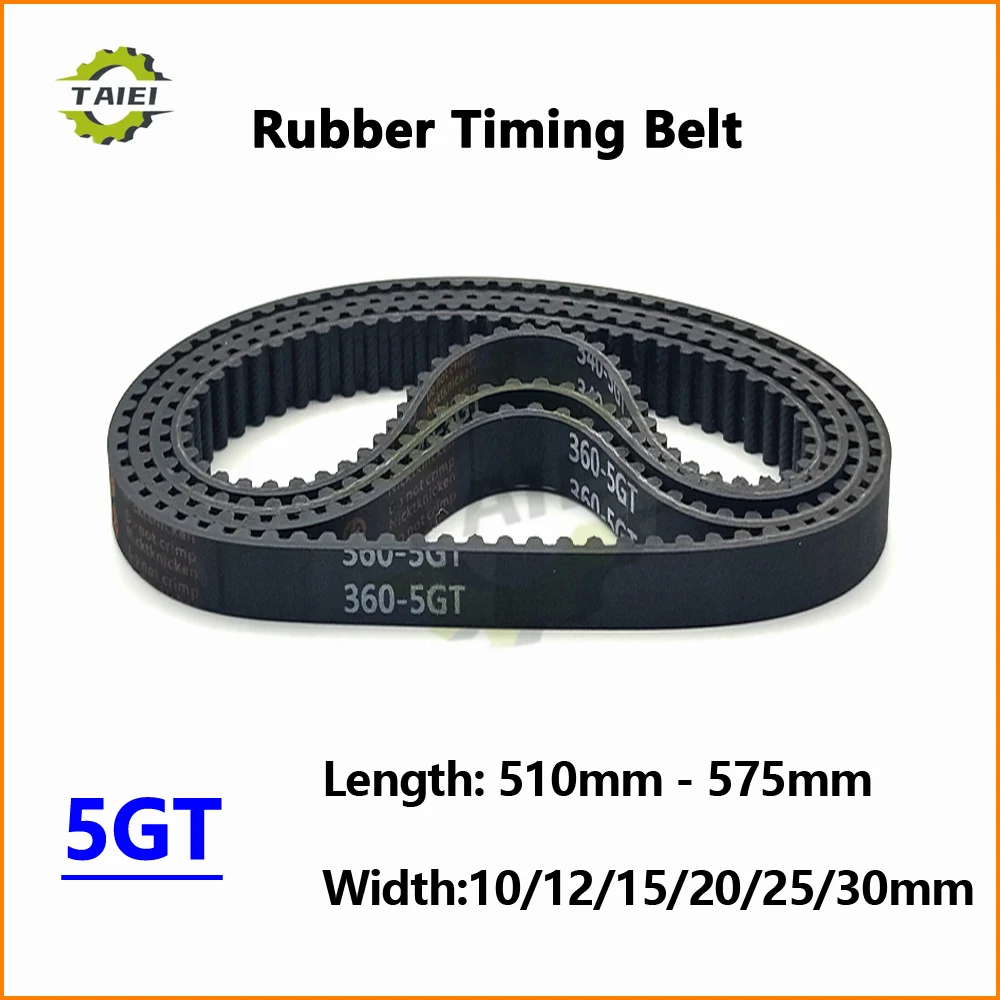 5GT Rubber Synchronous Belt Length 510 515 520 525 530 535 540 545 550 555 560 565 570 575mm Width 10-30mm GT5 Timing Drive Belt