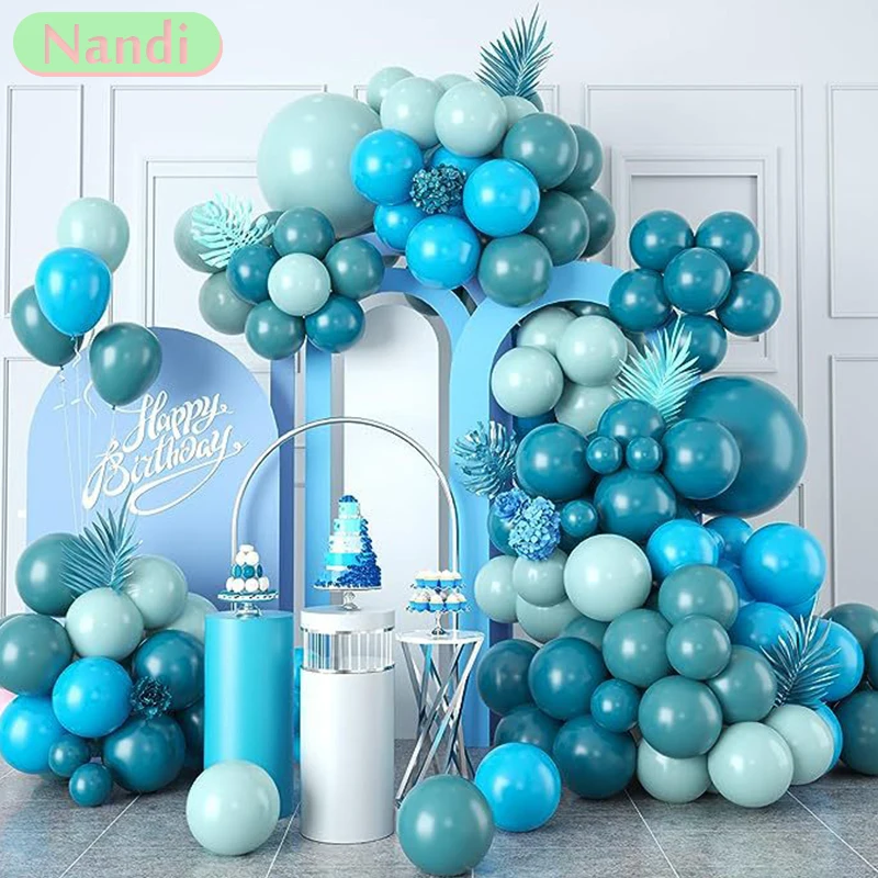 Blue Balloons Garland Arch Kit Birthday Party Decoration Kids Boy Wedding Birthday Party Supplies Baby Shower Decor Latex Ballon