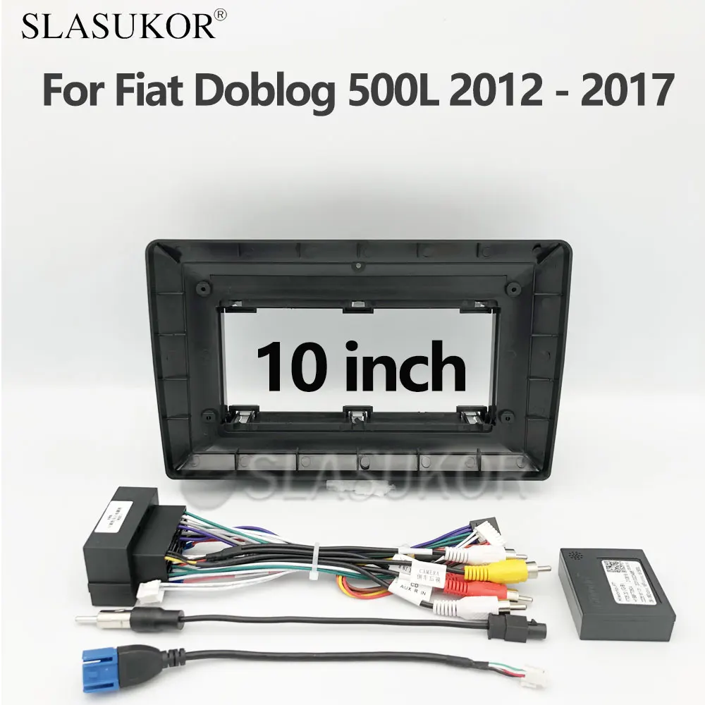 

10 inch Android Radio For Fiat Doblog 500L 2012 - 2017 Egea cable and canbus Avanza Rush Power Wiring Harness 2din Car dvd Frame