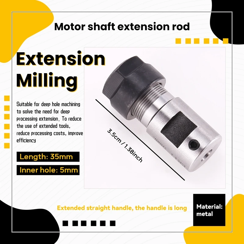 ผู้ถือตรง Shank Chuck เครื่องมือ 35Mm CNC โลหะ Extension มิลลิ่ง C16-ER11-35L Nut เปลี่ยน