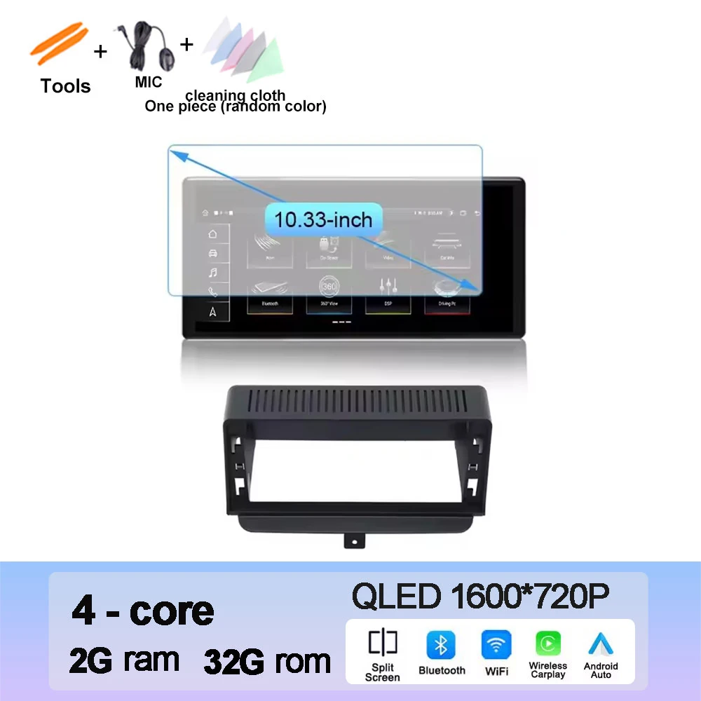 Draadloze CarPlay Voor Audi A1 2012-2018 Autoradio Multimedia Navigatie GPS Android 15 WIFI 4G LTE QLED touchscreen DSP Stereo - afbeelding 1