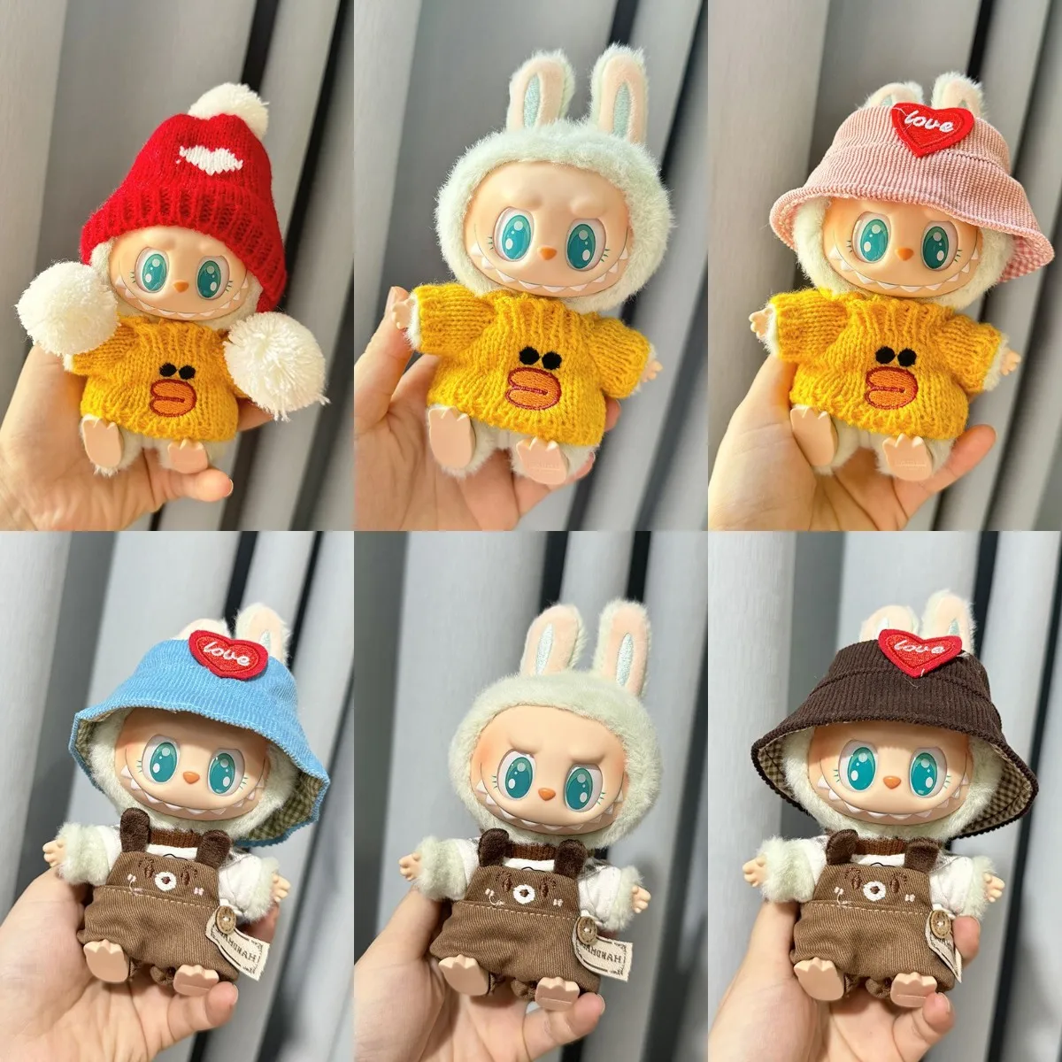 Aksesori pakaian pakaian boneka mewah untuk Korea Kpop Exo Labubu V1 V2 boneka idola duduk pesta mode topi hadiah pakaian