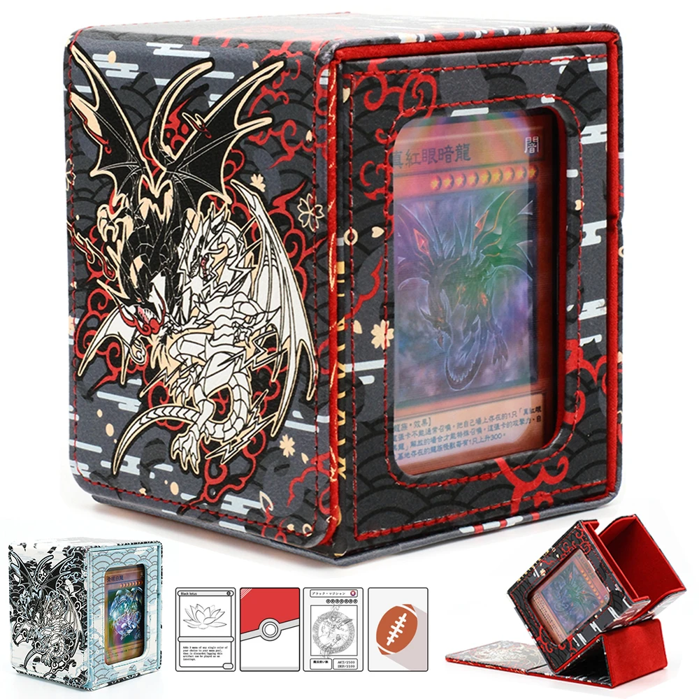 EDH Game Card Deck Box z tacą na kości do kart MTG, 120+ pudełek do przechowywania kart Pasuje do kolekcjonerskich kart MTG TCG CCG OCG OP