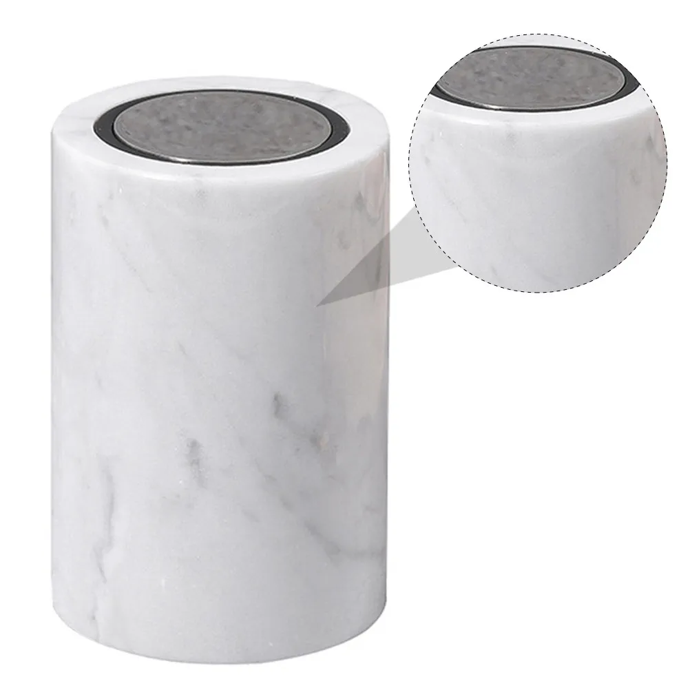 Automatic Toothpick Storage Box Marble Pattern Cotton Swab Holder Space Saving Organizer for Drawing Room Home