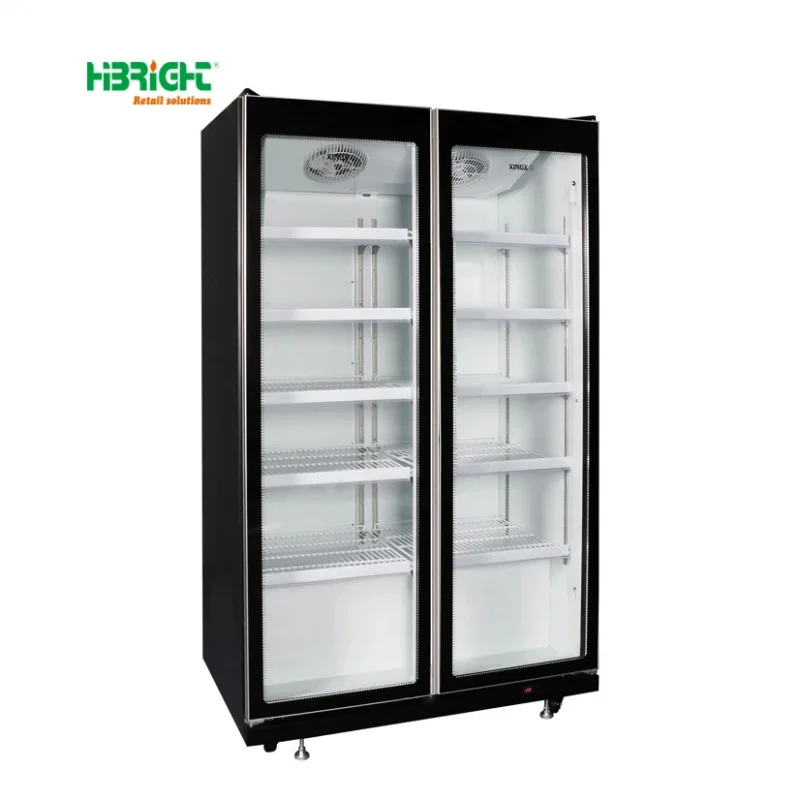 custom.Upright Cooler Freezer Single Door Customized Color LED Light