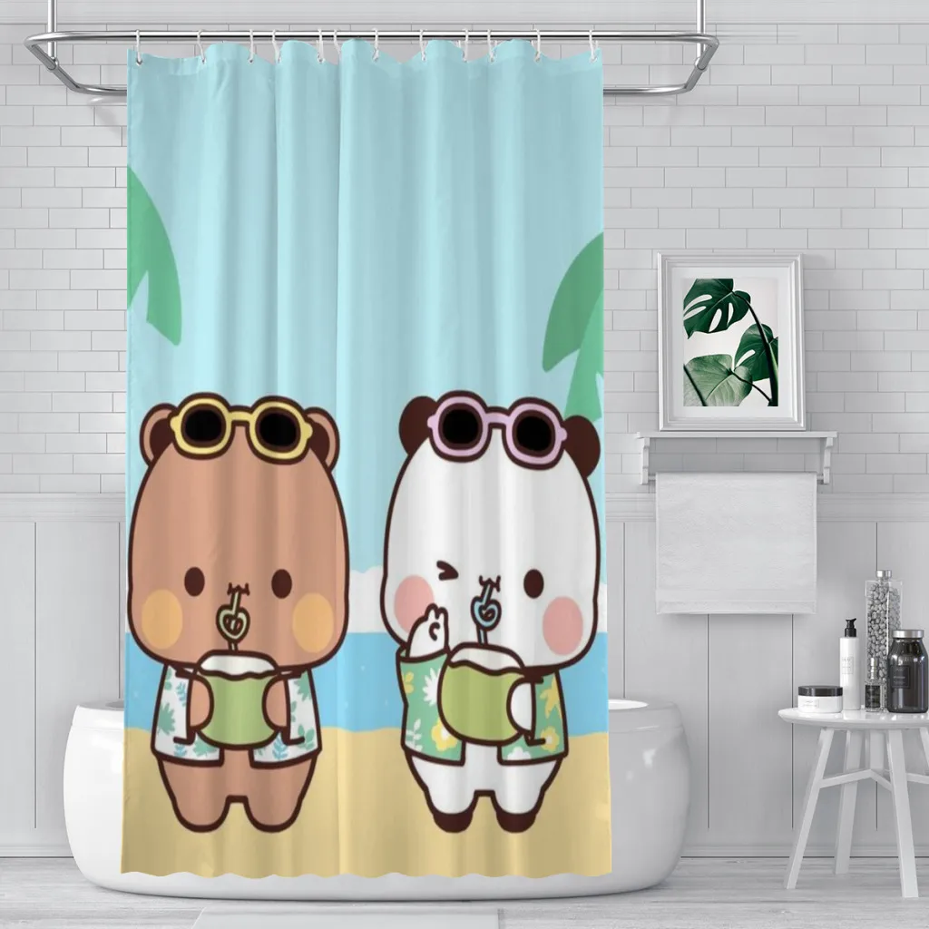 

Shower curtain Bathroom Cute Bear Pnada Bubu Dudu decor Modern household items Bathroom curtain Graduation gift Festival gift