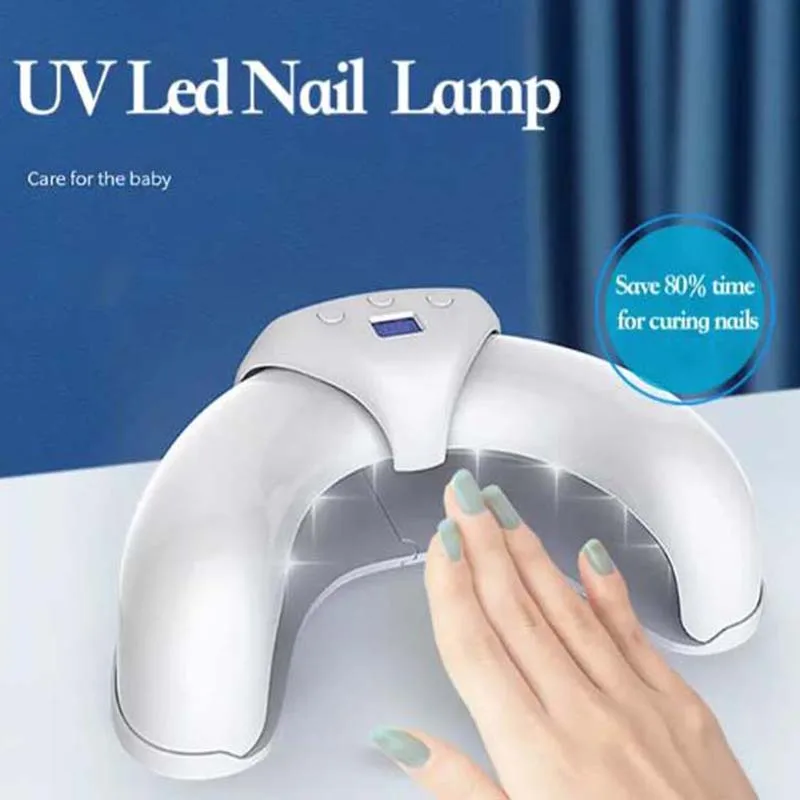 Sensor automático portátil UV LED lâmpada de unhas comprimento de onda duplo contas LED lâmpada de cura para unhas de gel