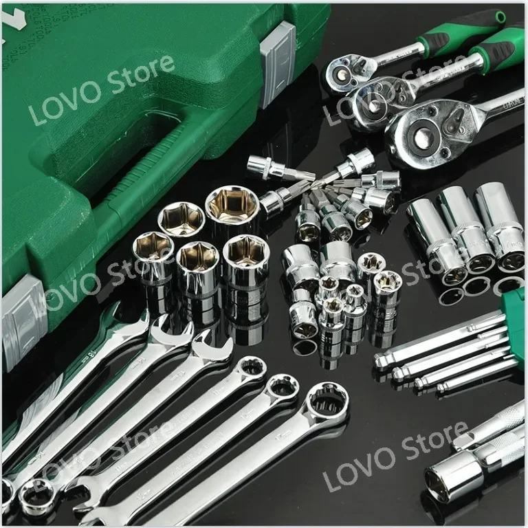 121 Pcs Chrome Vanadium Socket Torque Ratchet Wrench Auto Car Repair Mechanic Toolbox Tools Box Set