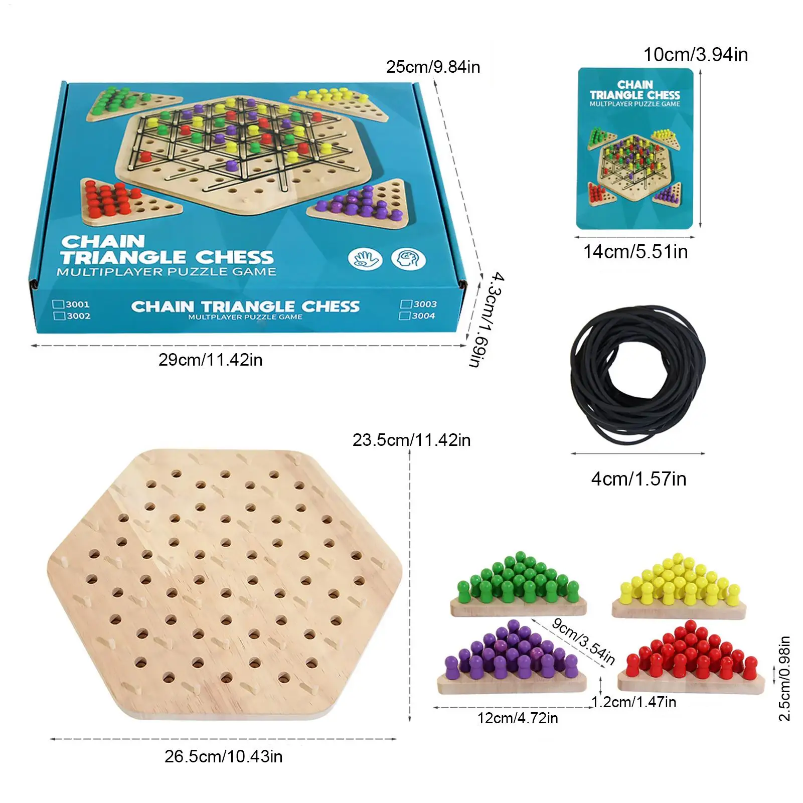 Kette Schachspiel Geometrie Desktop-Spiel Familie Interaktion Übung Denkspielzeug Dreieck Schach Desktop-Spiel für Kinder