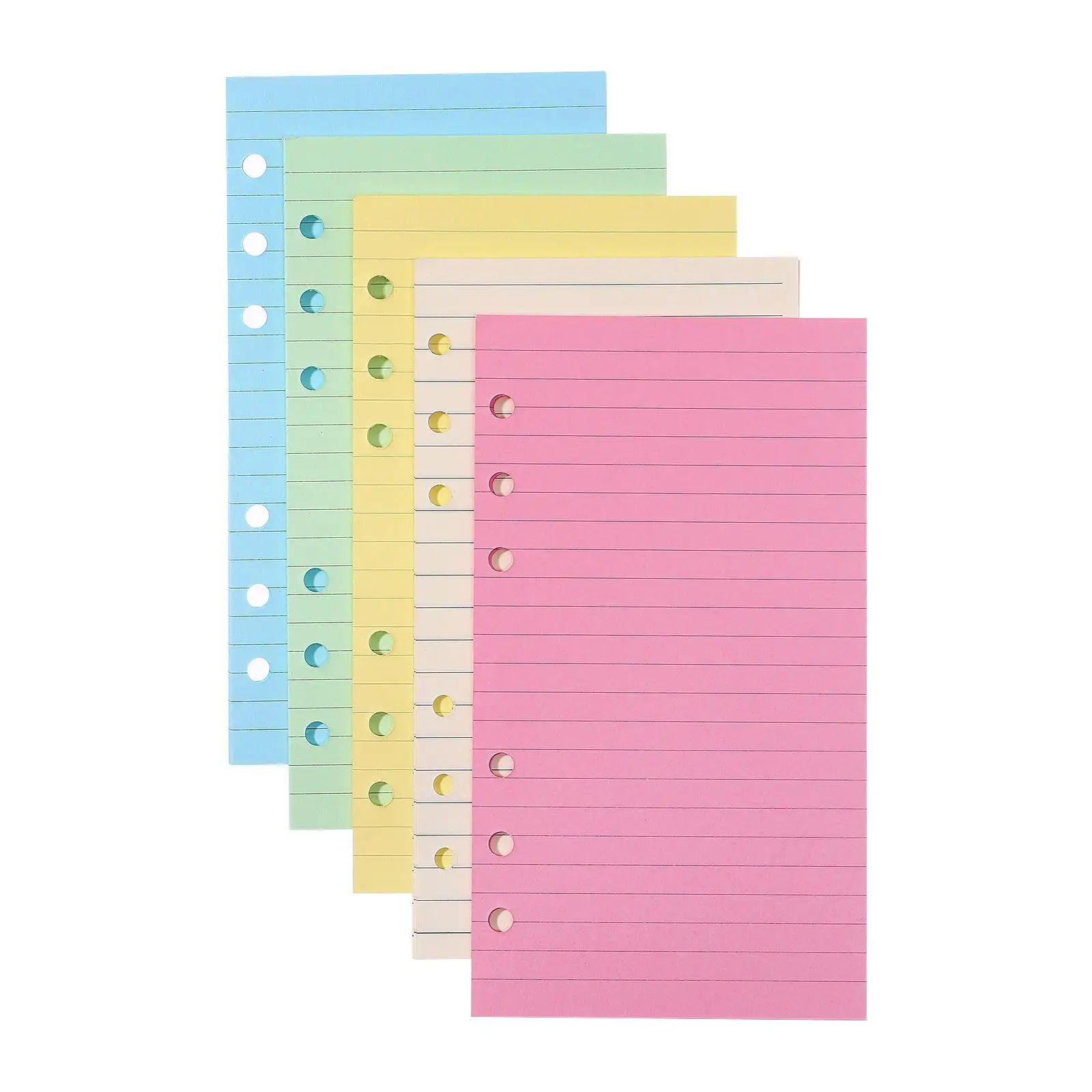 Loose Leaf Size Smooth Writing Transverse Line Sheets Notebook Refills Fit 6 Ring Colorful Loose Leaf Paper Binder