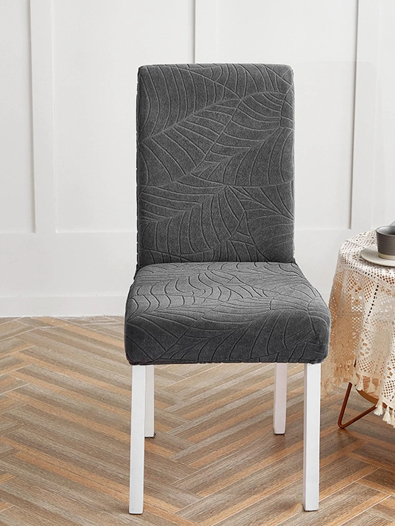 1pc Water Resistant Chair Slipcover With Leaf Pattern, Wrinkle-Free And High Stretch For All Seasons, Perfect For , Office, Or H