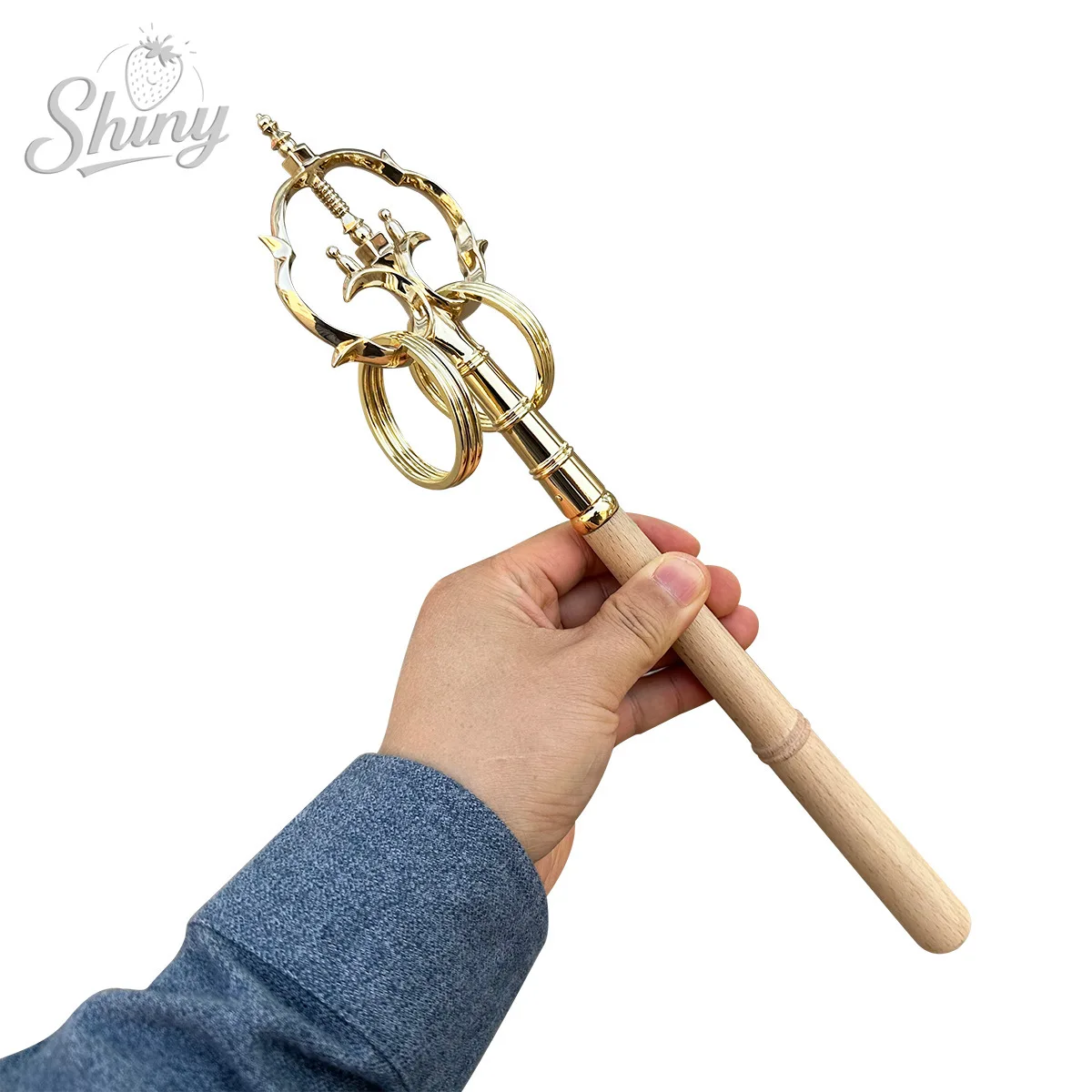 Fournitures d'articles bouddhistes, personnel du moine en cuivre fait à la main, Khakkhara, personnel du moine tibétain, Hall bouddhiste, offres de niche bouddhiste