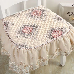 Classical Court Style Lace Chair Cushion Thickened Universal Stool Anti-slip Mat Home Decoration Linen Jacquard Chair Seat Pads