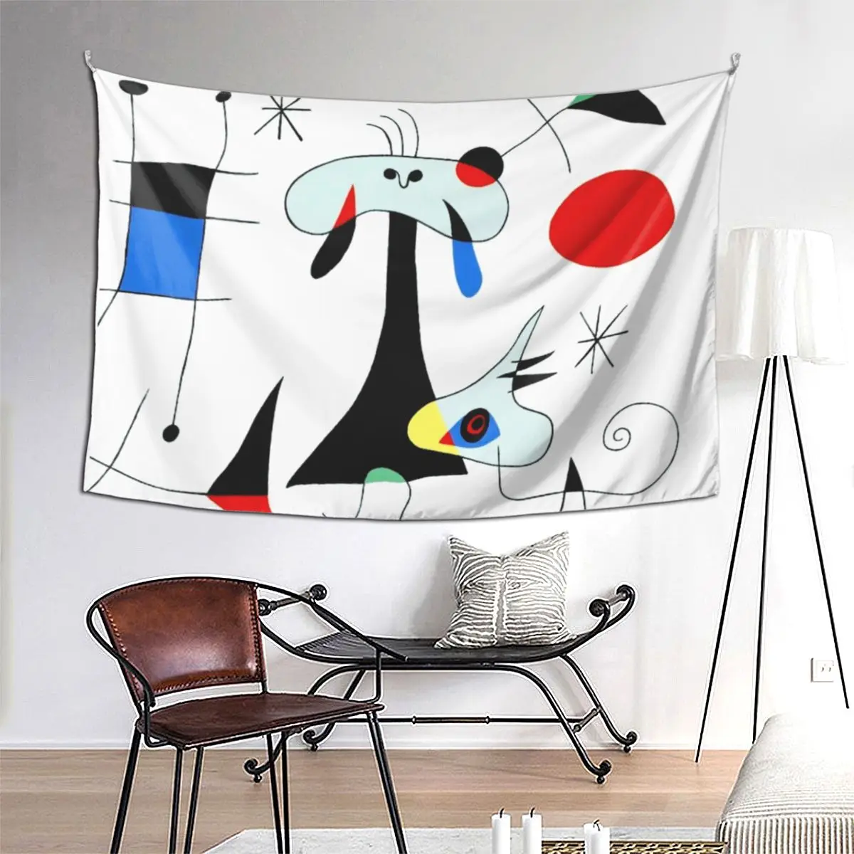 

Joan Miro Abstract Surrealism Tapestry Funny Wall Hanging Aesthetic Home Decoration Tapestries for Living Room Bedroom Dorm Room