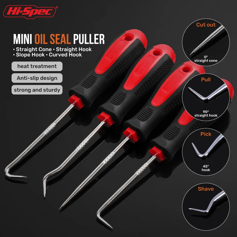 Hi-Spec 4-Pcs Mini Hook Screen Window Stripping Rubber Strip Stripping Sealing Ring Rubber Ring Car Auto Vehicle Oil Seal Screwd