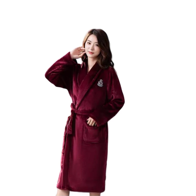 

Women Robes Winter New Arrival Robe Coral Bath Robe Night Gown Sleepwear Pajamas Home Clothes Sleepwear Kimono Hotel Bathrobe