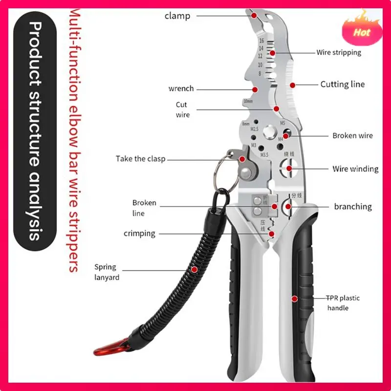 

Wire Stripper Tool Electricians Wire Cutter For Wire Cutting Winding Pulling Easy To Use