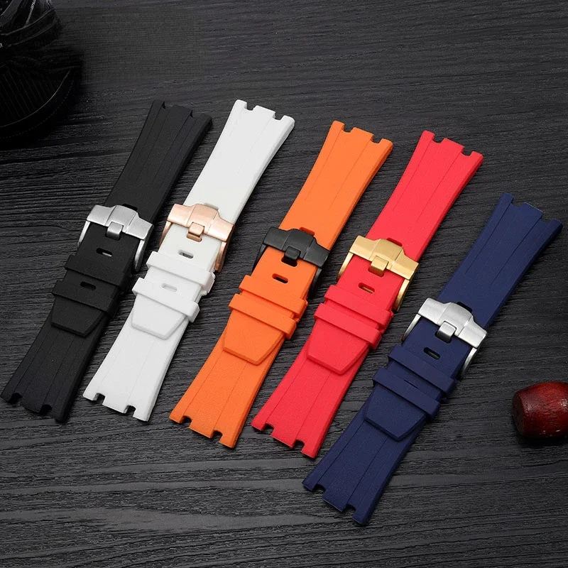 Silicone Watch Strap For AP Aibi 15703 Royal Oak Offshore Series Rubber Waterproof Sweat-Proof Soft Comfortable Watchband 28mm