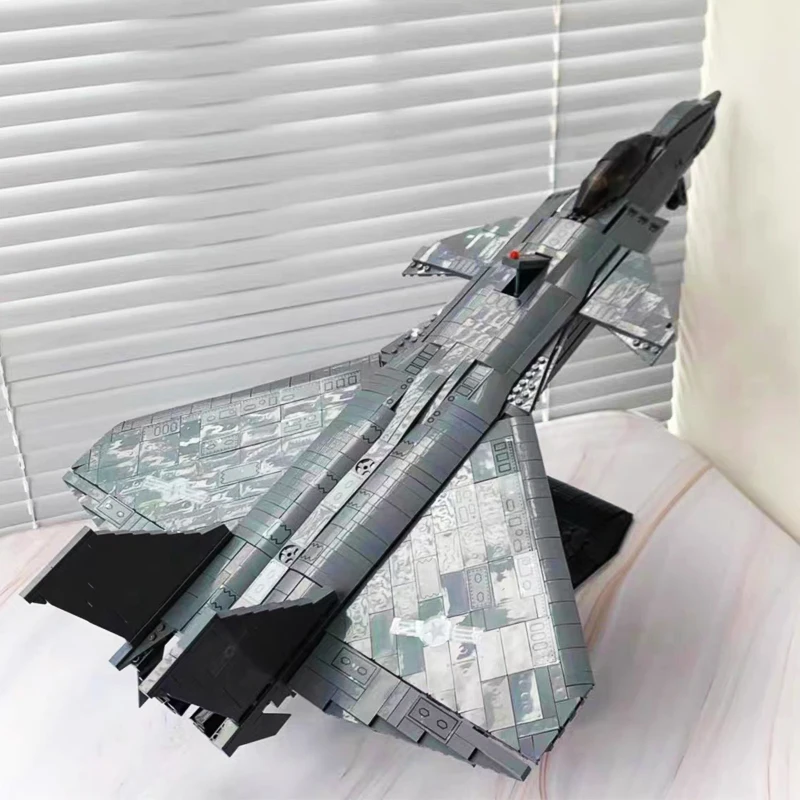 

Military Series Army Plane J-20 Fighter Building Blocks Jet Warplane Sets Model Bricks WW2 Aircraft Toys For Kid Birthday Gift